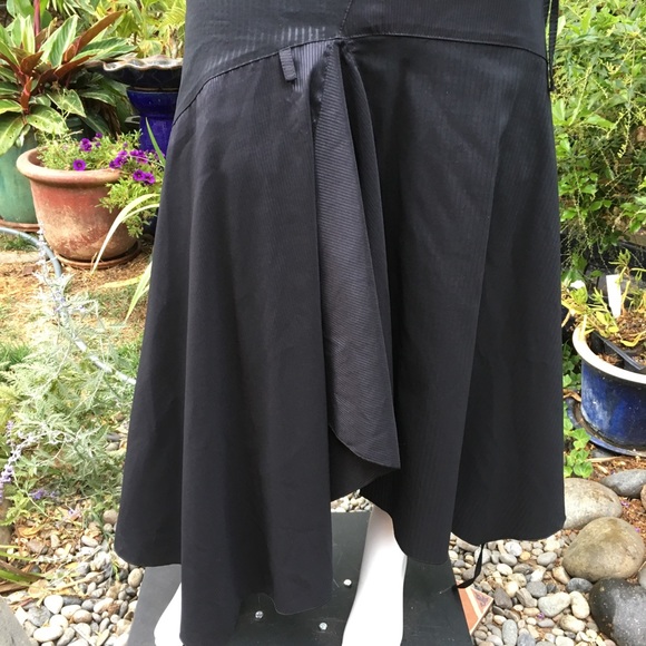 Asymmetrical Black Sateen Gored Skirt NWOT - Picture 2 of 6